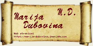 Marija Dubovina vizit kartica